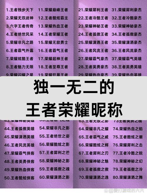 游戏王者荣耀昵称大全,王者荣耀名字大全_好听的王者id网名_一眼就心动...