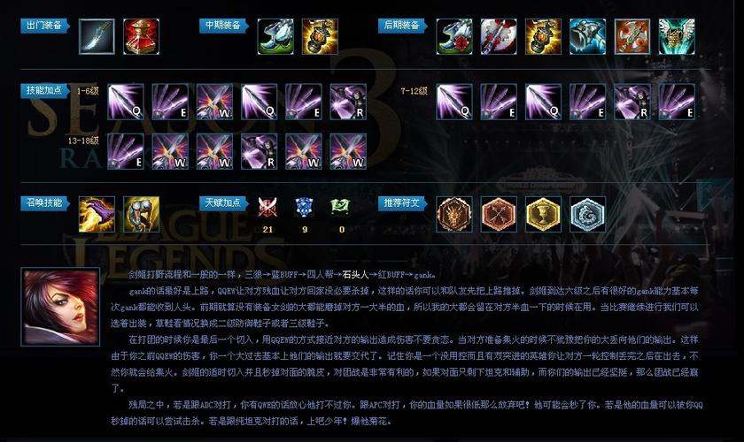 英雄联盟无双剑姬出装lol无双剑姬加载顺序图