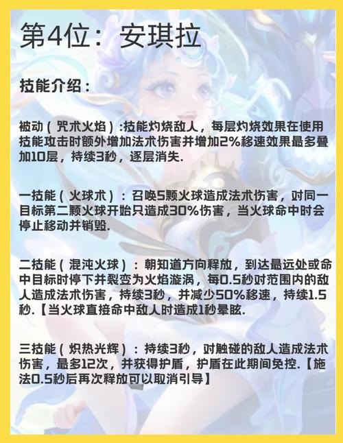 王者荣耀安琪拉技能介绍
