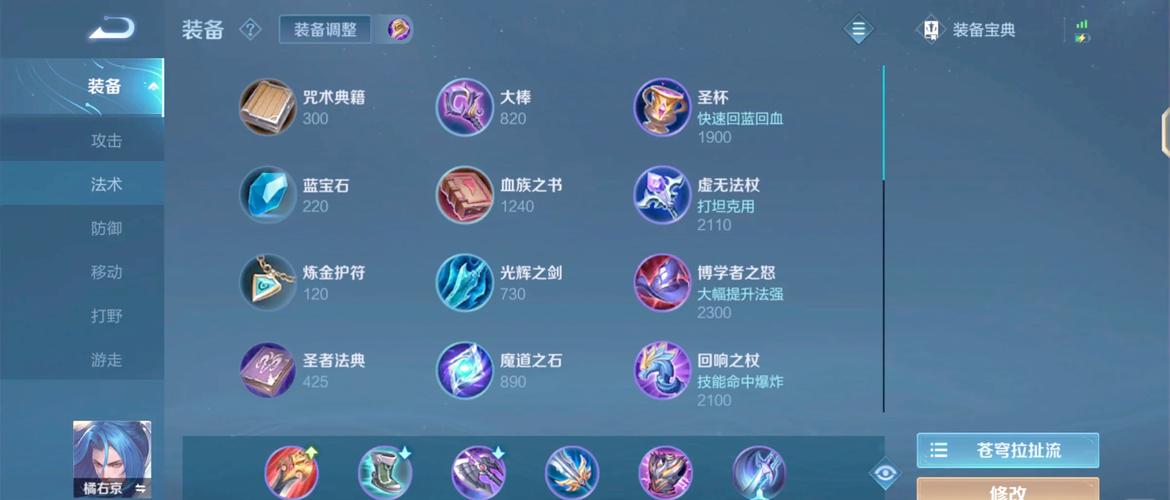 王者荣耀,橘右京个人出装推荐