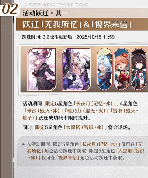 3.6版本上半卡池时间