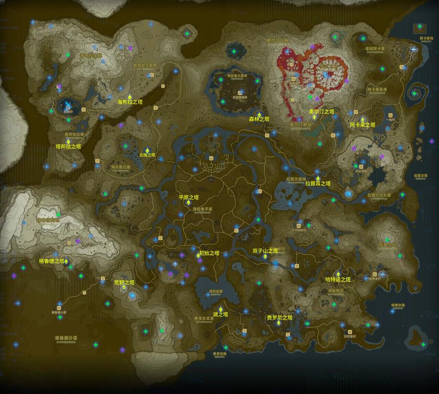塞尔达传说狂野之息所有神庙的位置