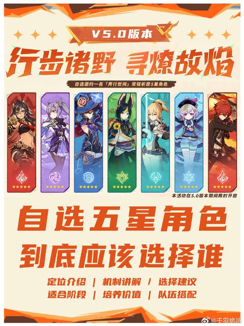 原神5.0自选五星角色范围一览
