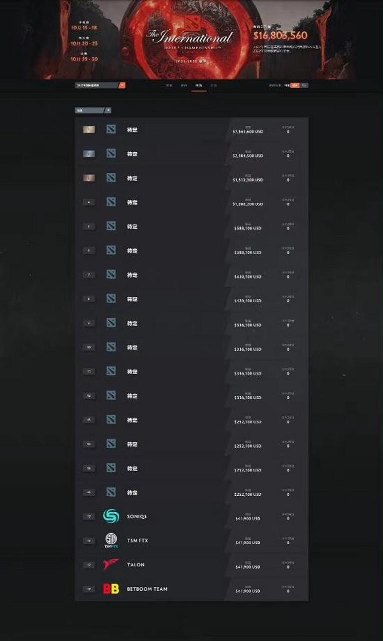 DOTA2ti10奖金是多少?