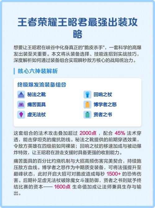 王者荣耀王昭君怎么出装,王昭君怎么玩