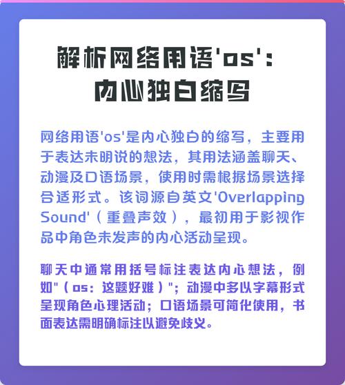 请问网络用语os是什么意思