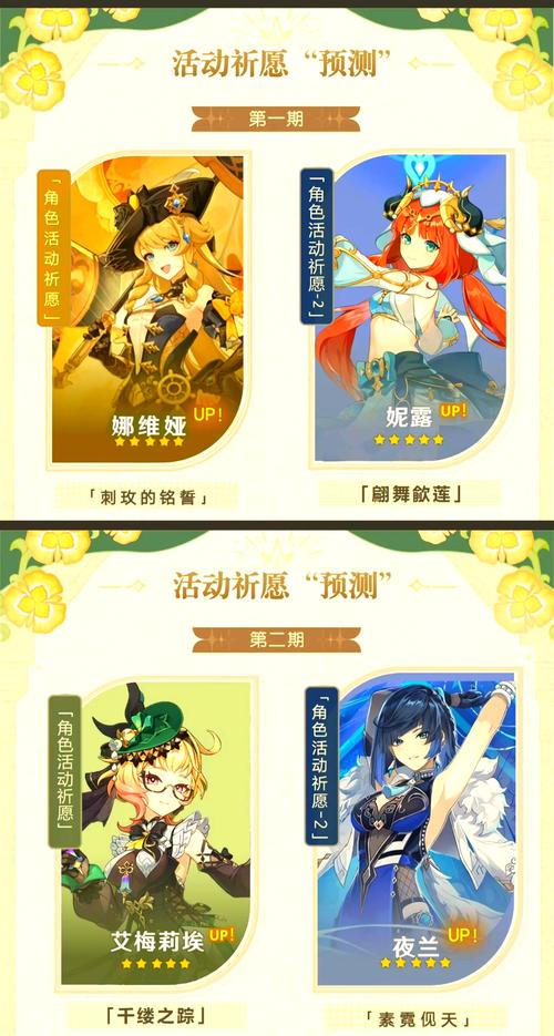 原神2.6版本up池四星角色有哪些