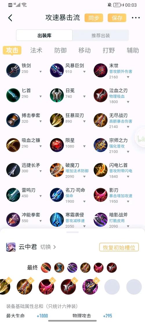 王者荣耀云中君怎么出装