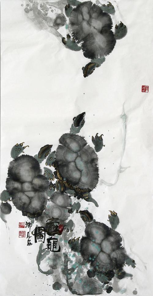 披甲龙龟?国画瑞龟图,一起找点乐子吧!