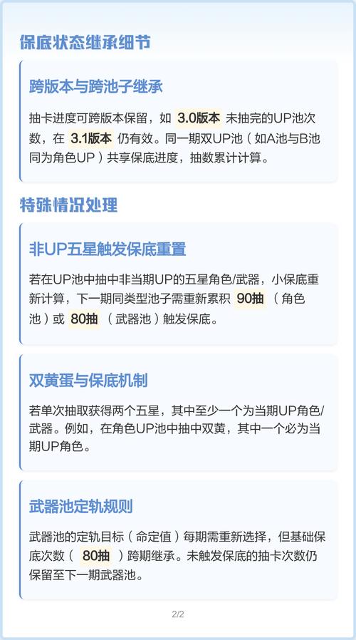原神up池保底继承规则