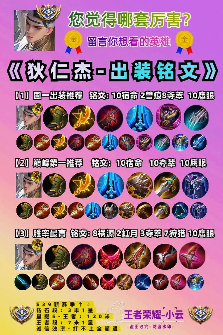 王者荣耀狄仁杰铭文怎么搭配